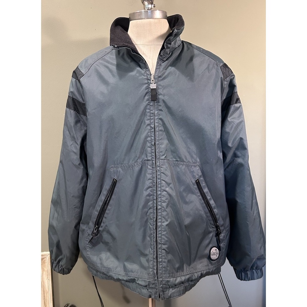 Vtg Levi's SilverTab Full Zip Jacket 90s Black Blue Mens Sz XL Reversible